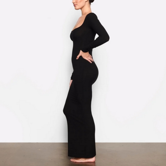 SKIMS Onyx Soft Lounge Long Sleeve Maxi Dress XS - Picture 5 of 6